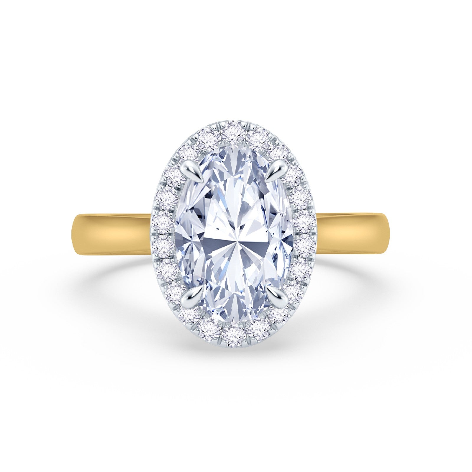 The Embrace - Oval Cut Halo Diamond Engagement Ring