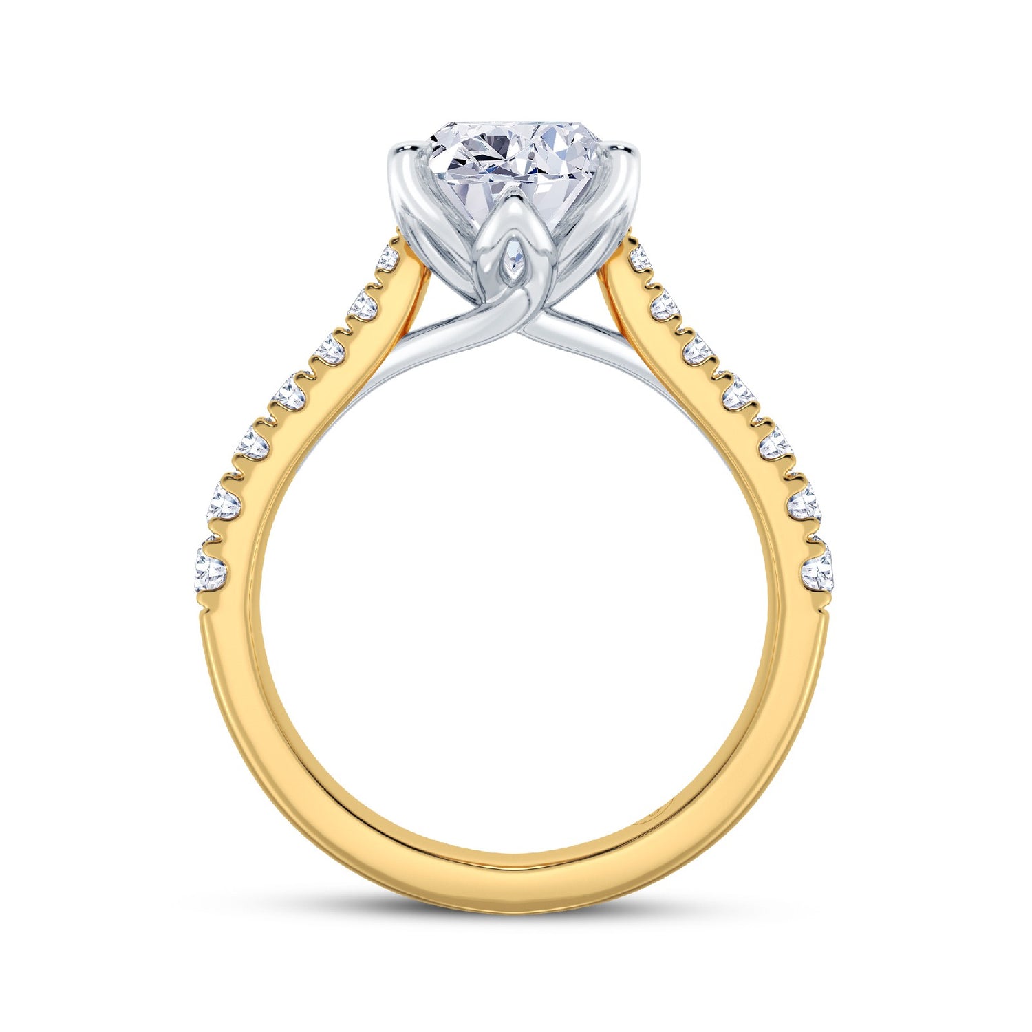 The Illuminate Collection - Oval Diamond Engagement Ring with Diamond Shoulders