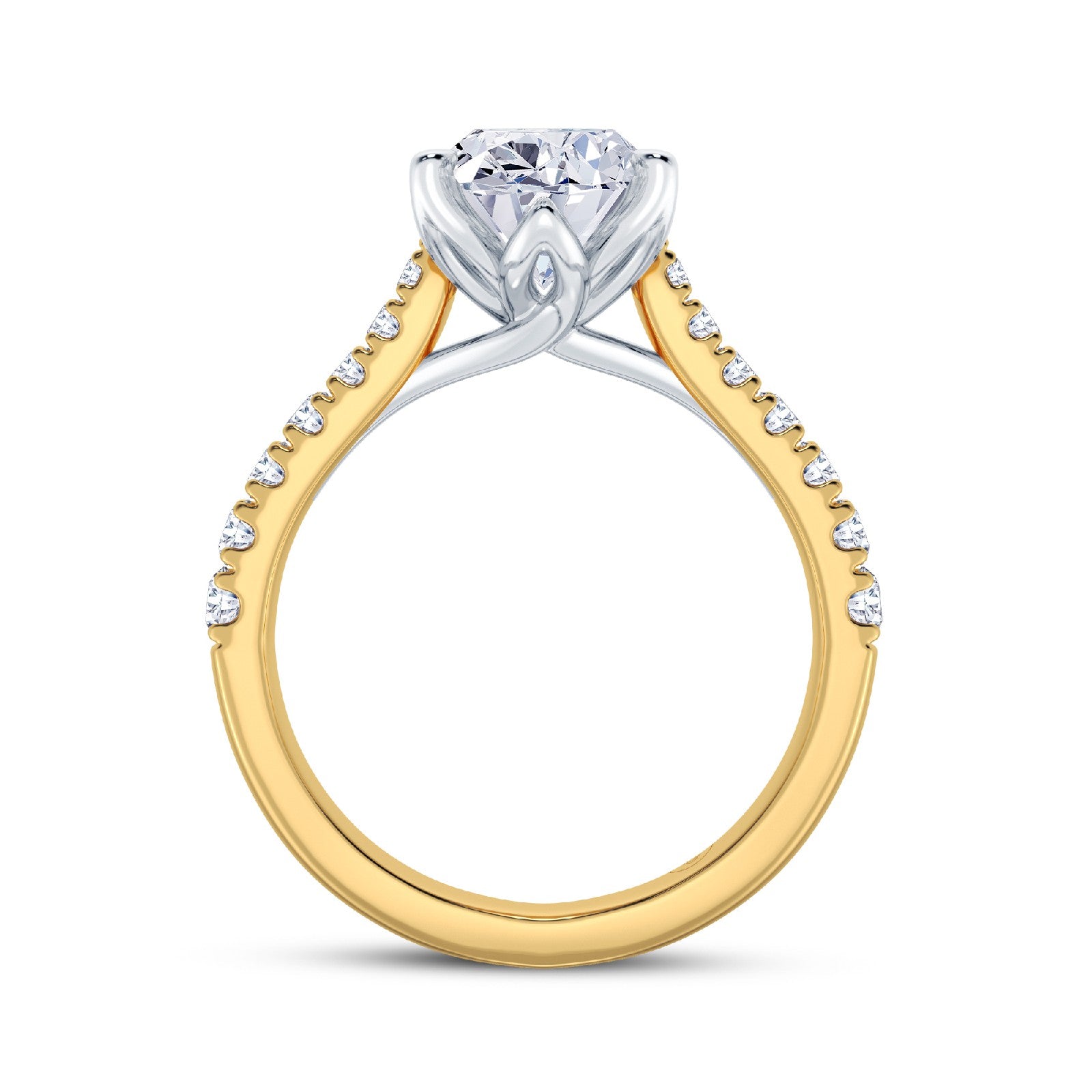 The Illuminate Collection - Oval Diamond Engagement Ring with Diamond Shoulders