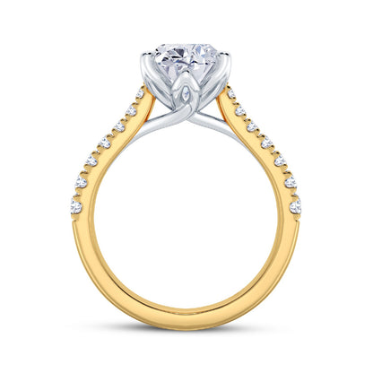 The Illuminate Collection - Oval Diamond Engagement Ring with Diamond Shoulders