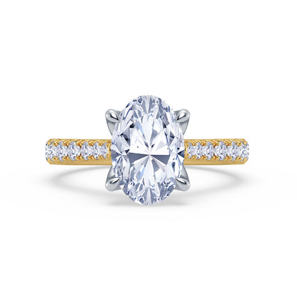 The Illuminate Collection - Oval Diamond Engagement Ring with Diamond Shoulders