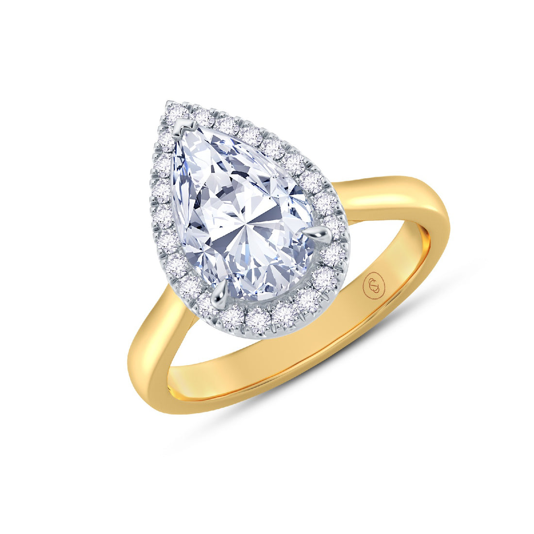 The Embrace - Pear Cut Halo Diamond Engagement Ring