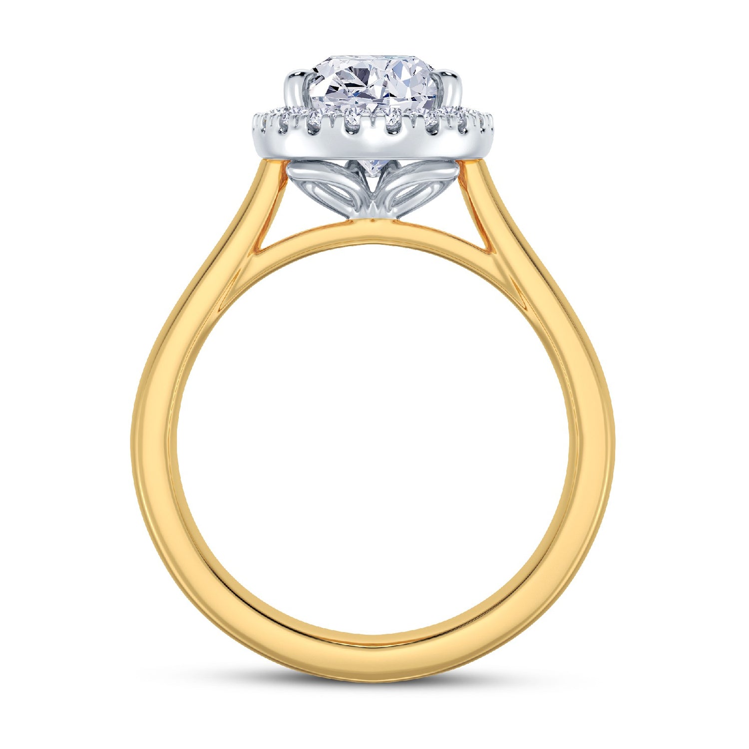 The Embrace - Pear Cut Halo Diamond Engagement Ring