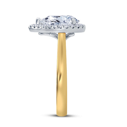 The Embrace - Pear Cut Halo Diamond Engagement Ring