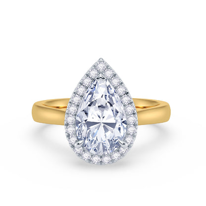The Embrace - Pear Cut Halo Diamond Engagement Ring
