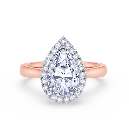 The Embrace - Pear Cut Halo Diamond Engagement Ring