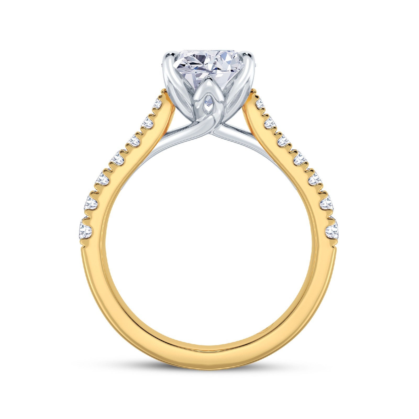 The Illuminate Collection - Pear Diamond Engagement Ring with Diamond Shoulders