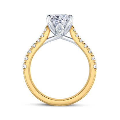 The Illuminate Collection - Pear Diamond Engagement Ring with Diamond Shoulders