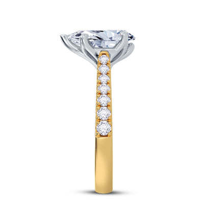 The Illuminate Collection - Pear Diamond Engagement Ring with Diamond Shoulders