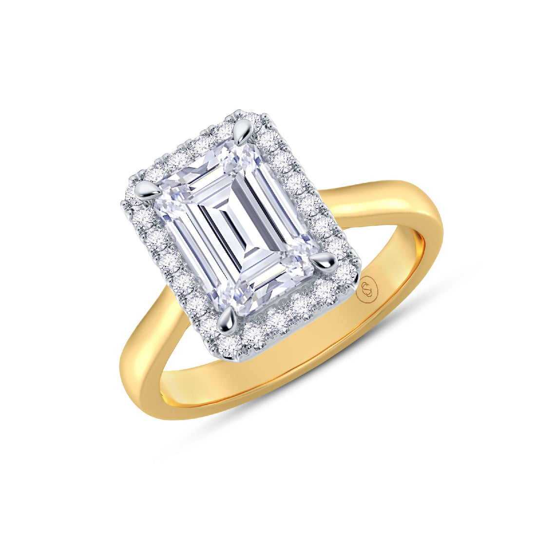 The Embrace - Radiant Halo Diamond Engagement Ring