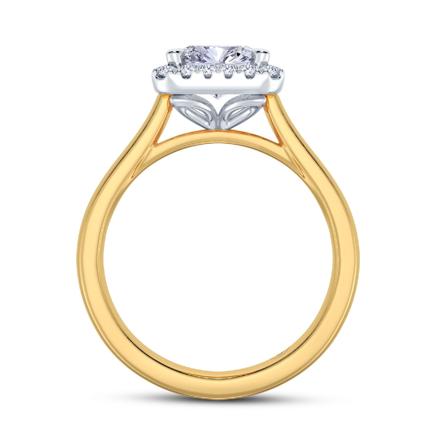 The Embrace - Radiant Halo Diamond Engagement Ring
