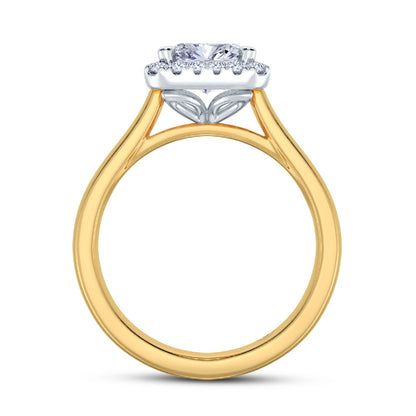 The Embrace - Radiant Halo Diamond Engagement Ring