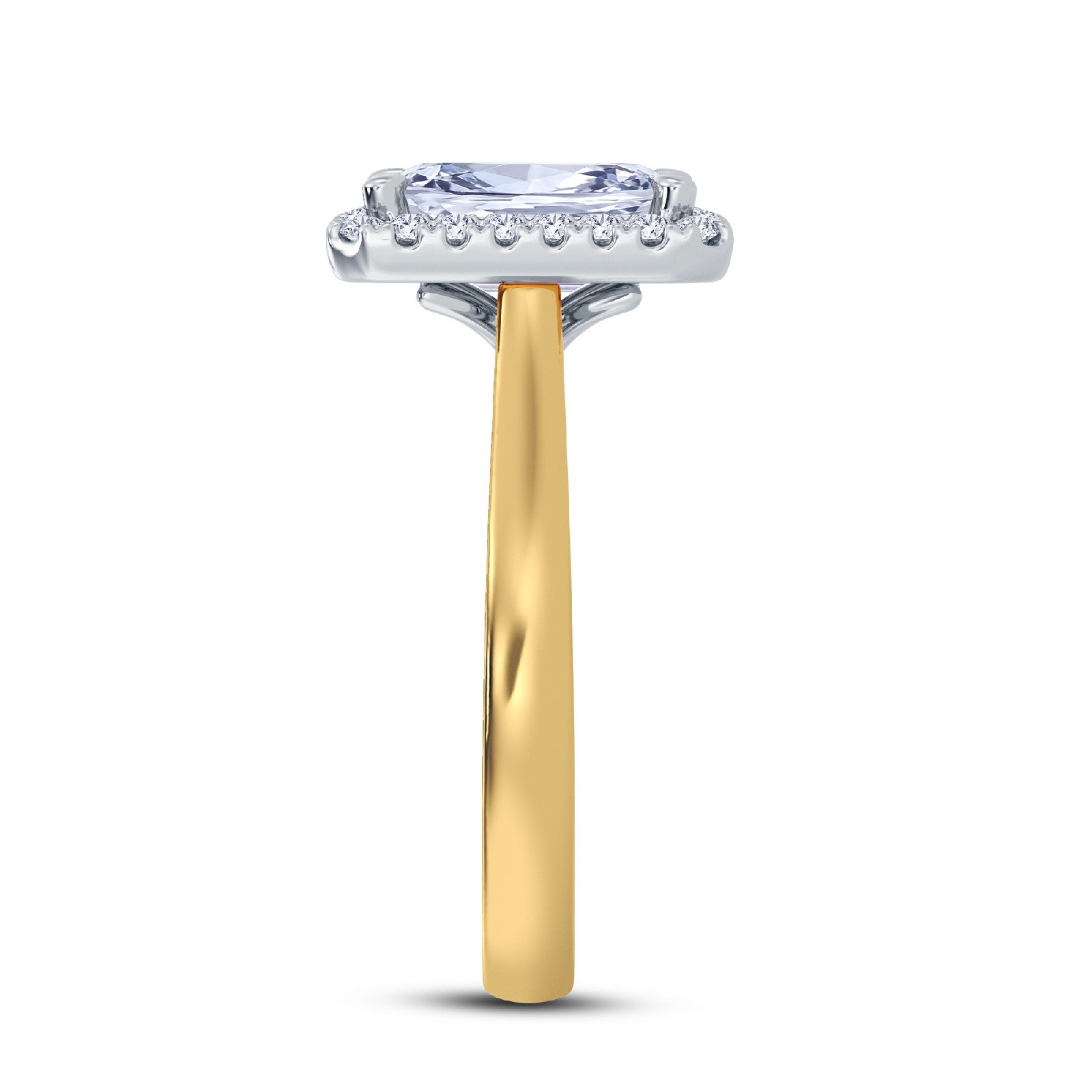 The Embrace - Radiant Halo Diamond Engagement Ring