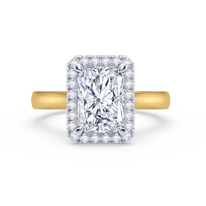 The Embrace - Radiant Halo Diamond Engagement Ring
