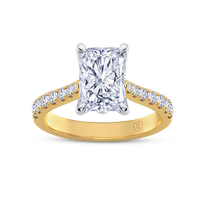 The Illuminate Collection - Radiant Diamond Engagement Ring with Diamond Shoulders