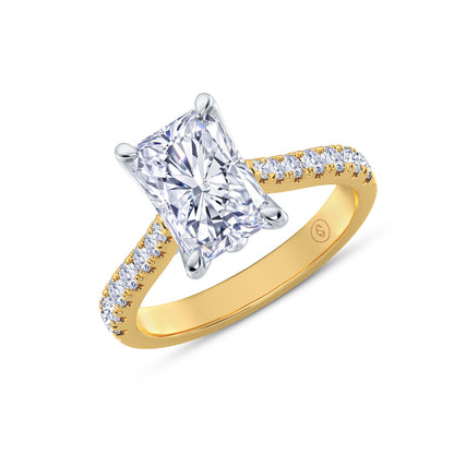 The Illuminate Collection - Radiant Diamond Engagement Ring with Diamond Shoulders
