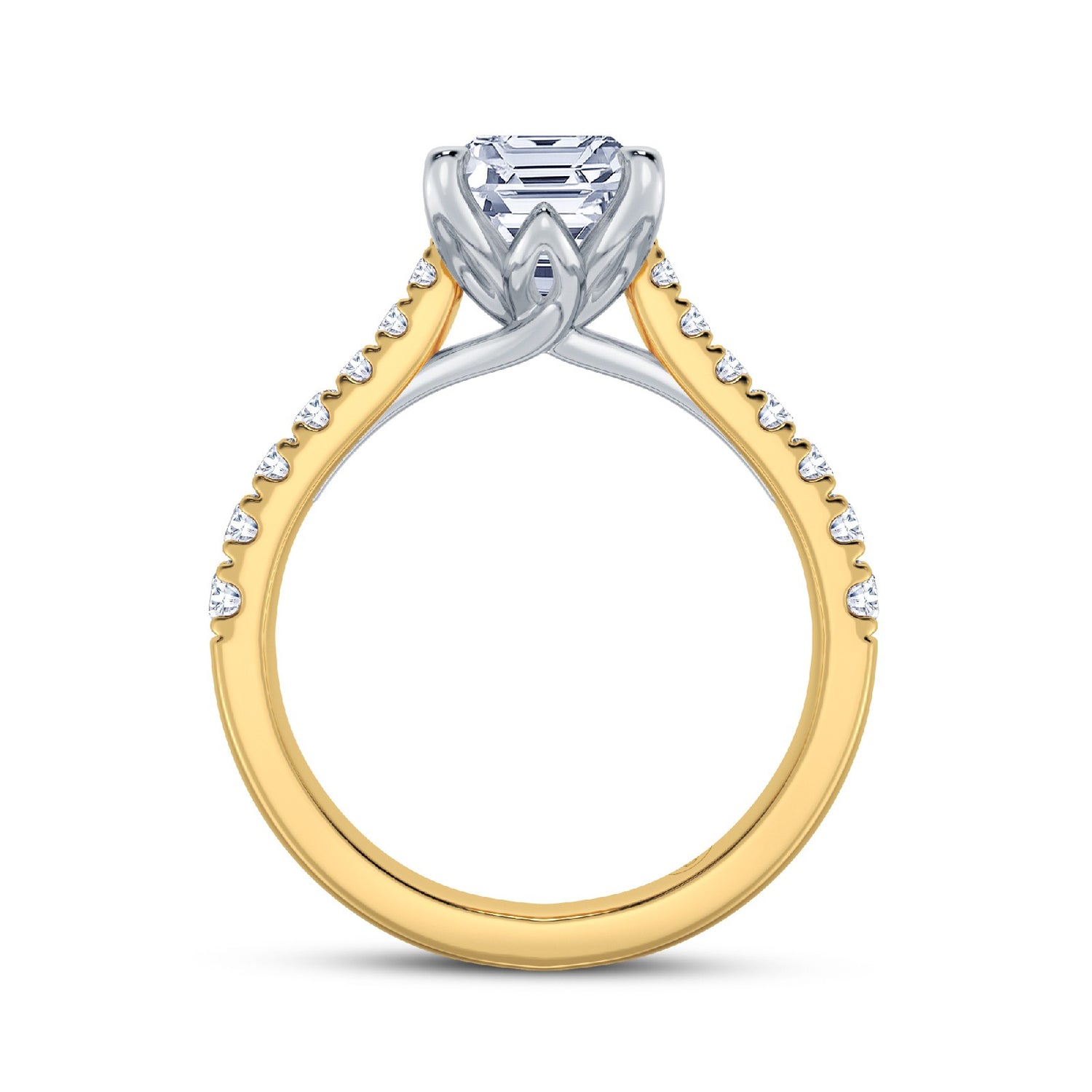 The Illuminate Collection - Radiant Diamond Engagement Ring with Diamond Shoulders