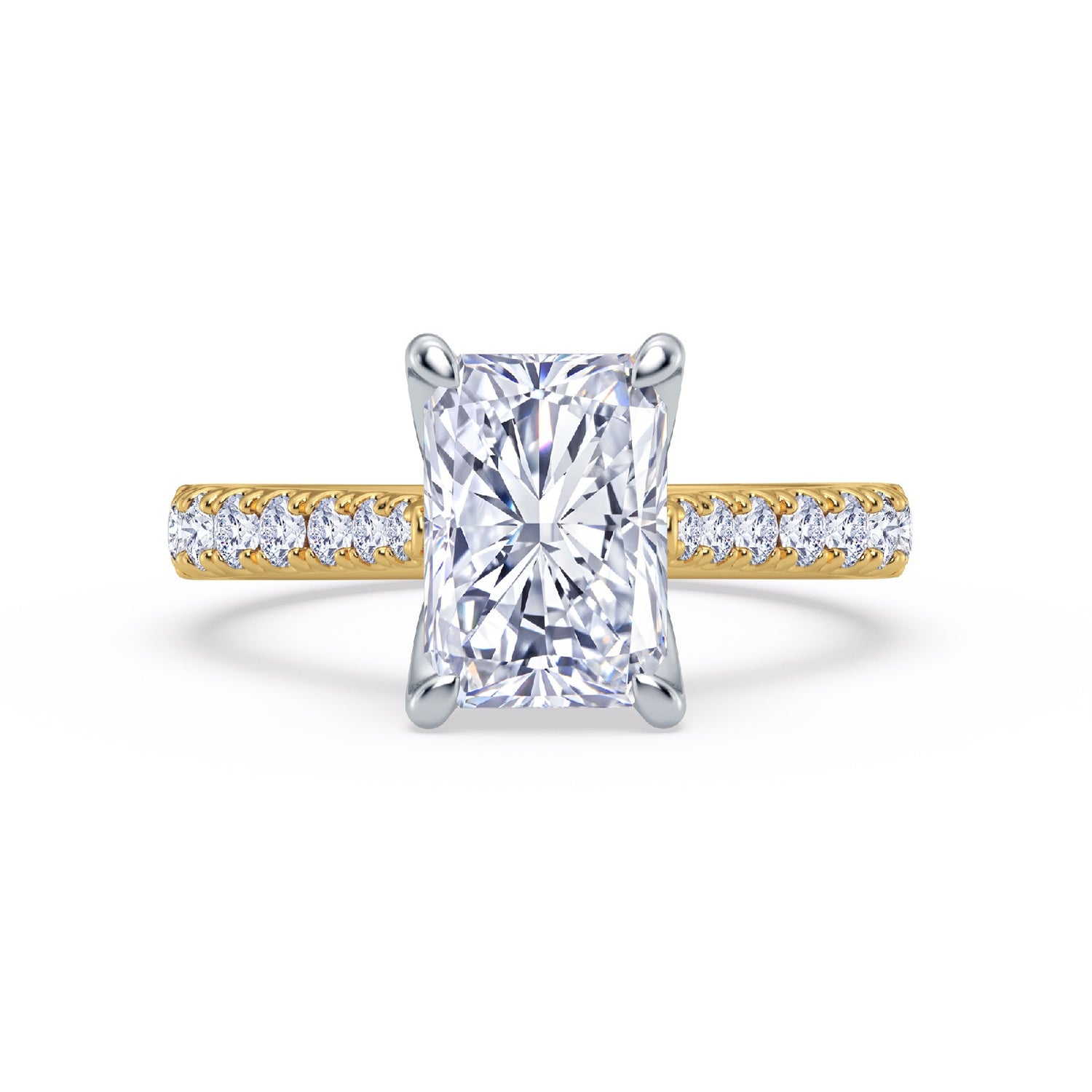 The Illuminate Collection - Radiant Diamond Engagement Ring with Diamond Shoulders