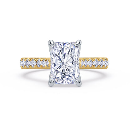 The Illuminate Collection - Radiant Diamond Engagement Ring with Diamond Shoulders
