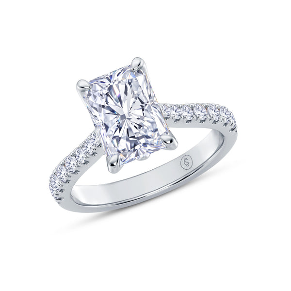 The Illuminate Collection - Radiant Diamond Engagement Ring with Diamond Shoulders
