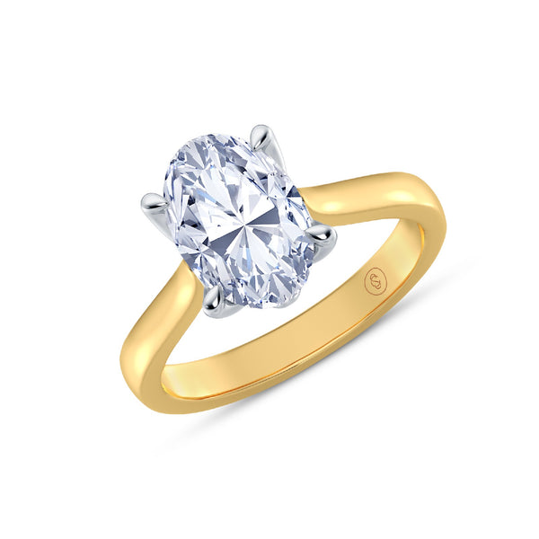 The One - Oval Diamond Engagement Ring - Yellow Gold and Platinum