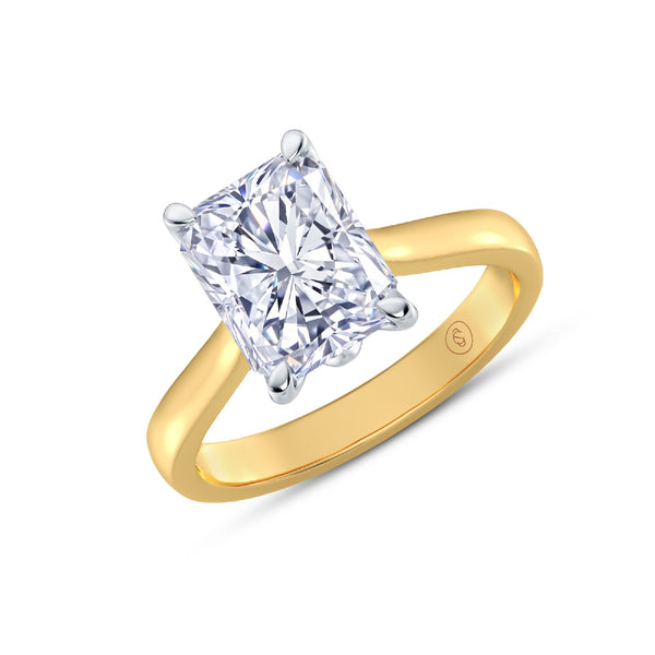 The One - Radiant Diamond Engagement Ring - Yellow Gold and Platinum