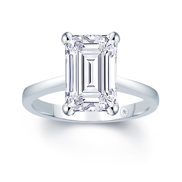 Emerald Tulip Solitaire Engagement Ring