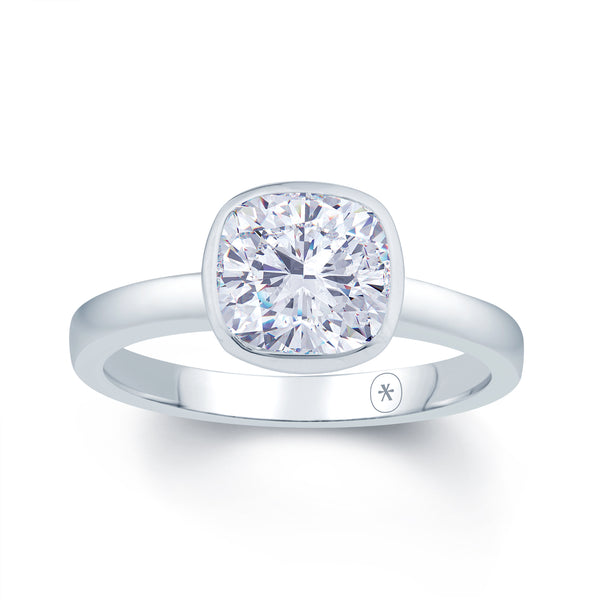Cushion Orbit Solitaire Engagement Ring