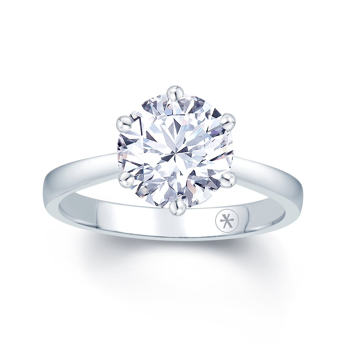 Round Six Claw Solitaire Engagement Ring
