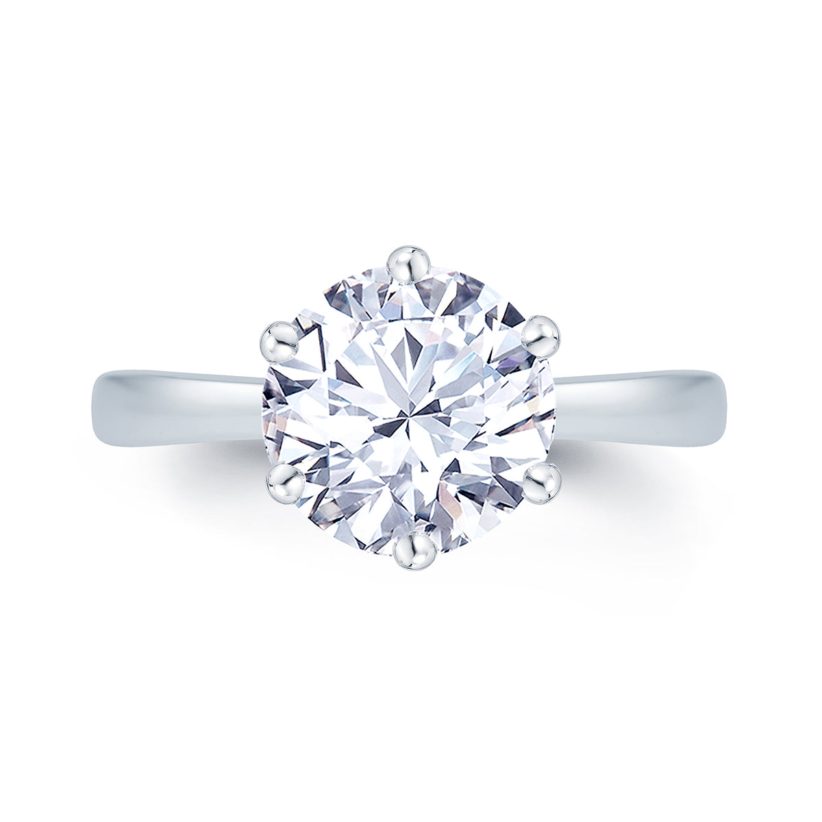 Round Six Claw Solitaire Engagement Ring