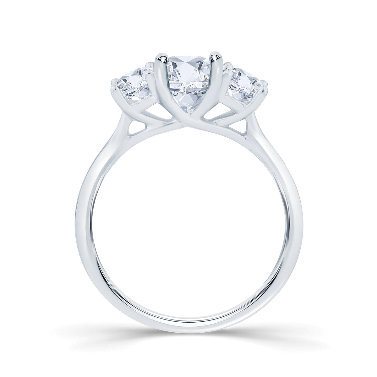 Oval 3 Stone Engagement Ring