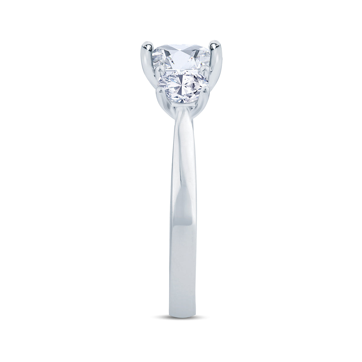 Oval 3 Stone Engagement Ring