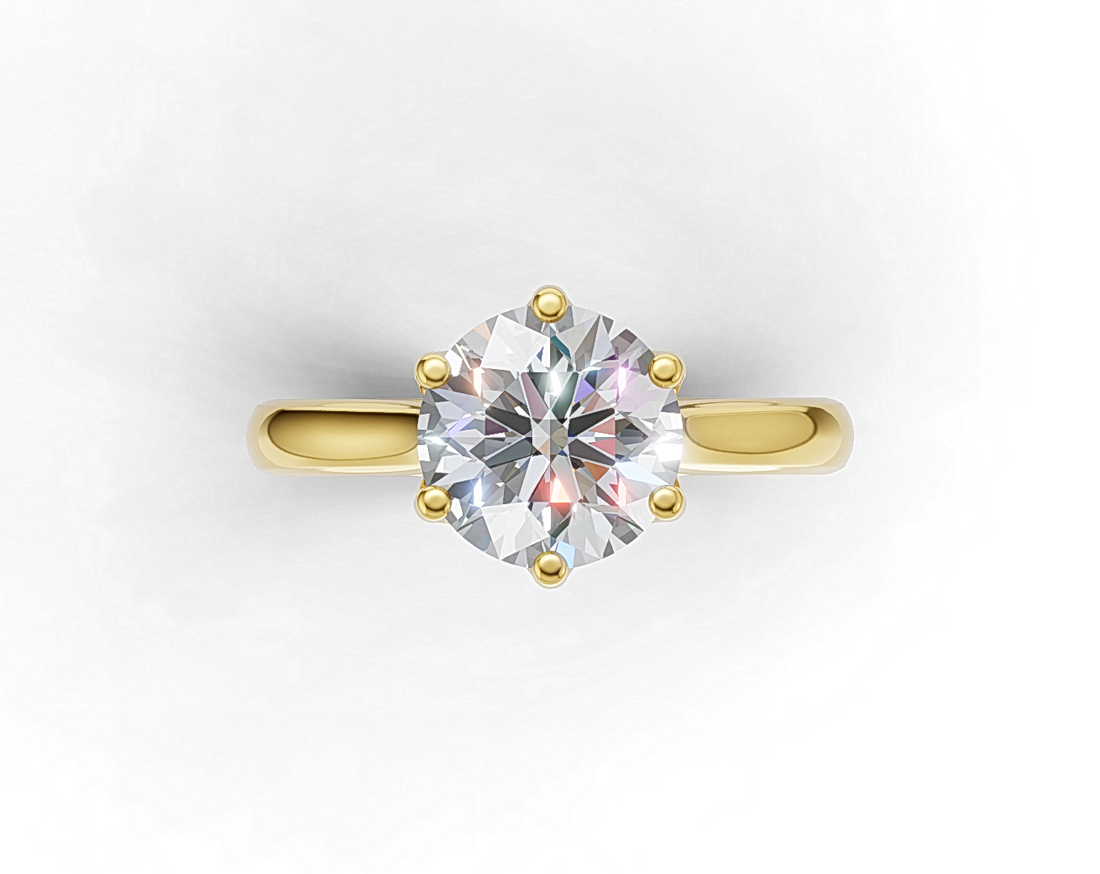 Round Brilliant Cut Solitaire Diamond Engagement Ring